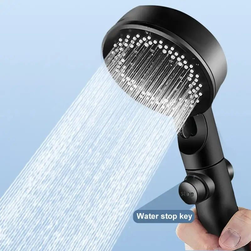 Matte black 5 mode high pressure shower head bathroom decorbites adjustable