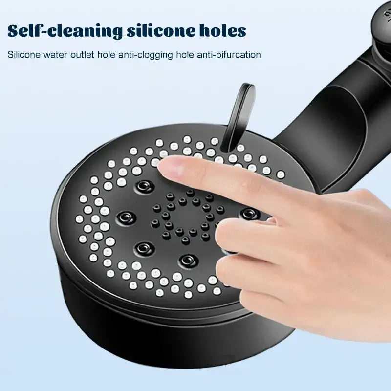 Matte black 5 mode high pressure shower head bathroom decorbites adjustable