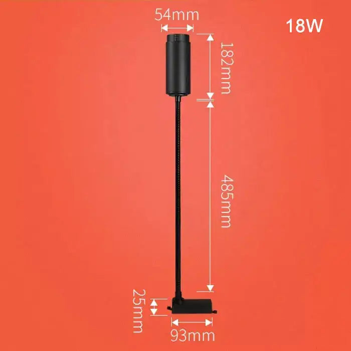 Matte black adjustable beam track light for store task lighting