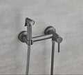Matte black bidet faucet set with handheld sprayer for bathroom
