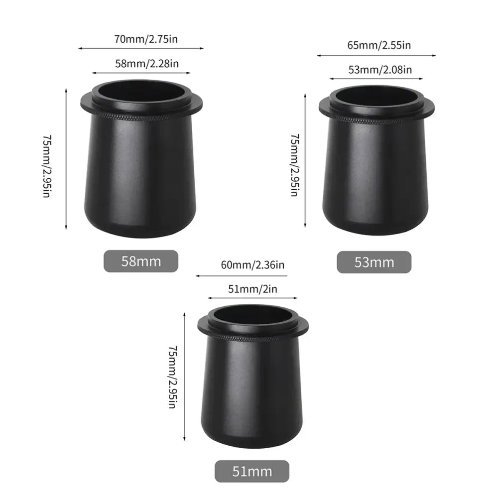 Matte black ceramic espresso machine dosing cup kitchen barista tool