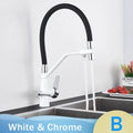 Matte black dual handle kitchen faucet with filtered water spout