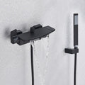 Matte black dual handle waterfall mixer tap with handshower bathroom