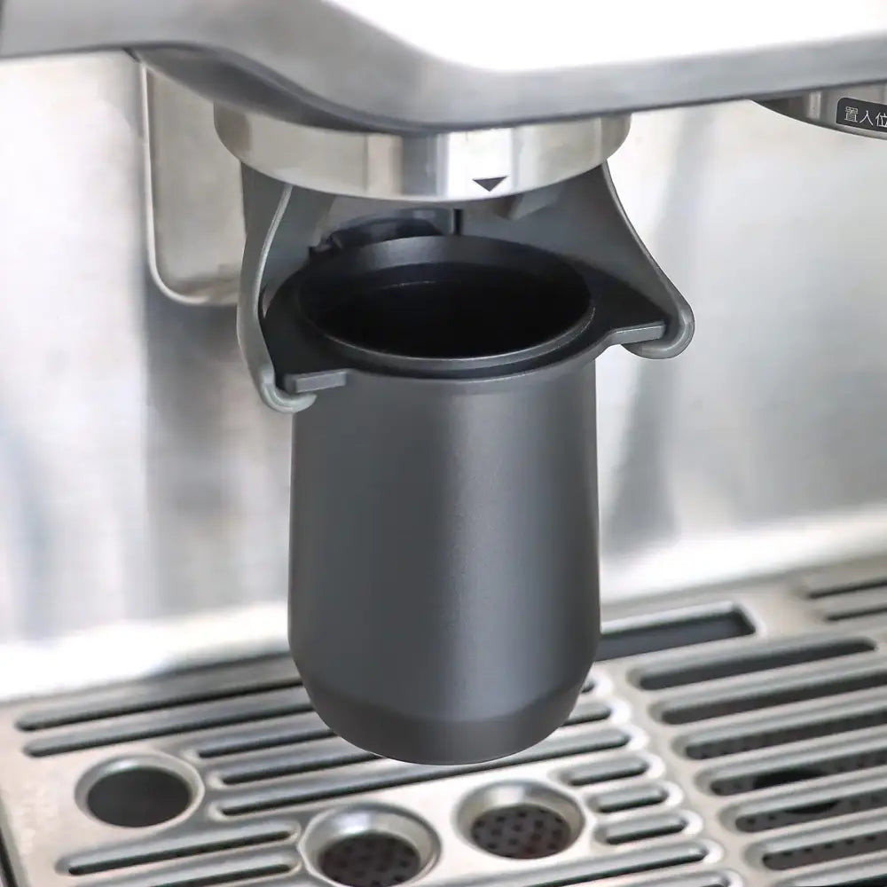 Matte black espresso dosing cup with handle kitchen coffee tool