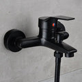 Matte black finish shower faucet with handheld mixer bathroom tap