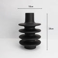 Matte black geometric circle spiral ceramic vases living room decor