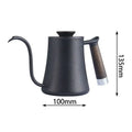 Matte black gooseneck pour over kettle with wood handle kitchen accessory