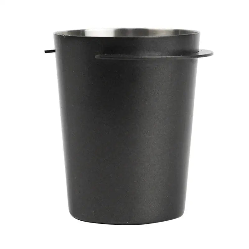 Matte black & stainless steel espresso dosing cup kitchen coffee tool