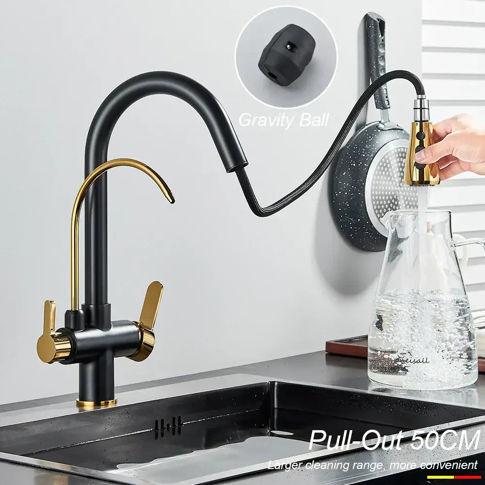 Matte black touch sensor kitchen faucet with pull down sprayer