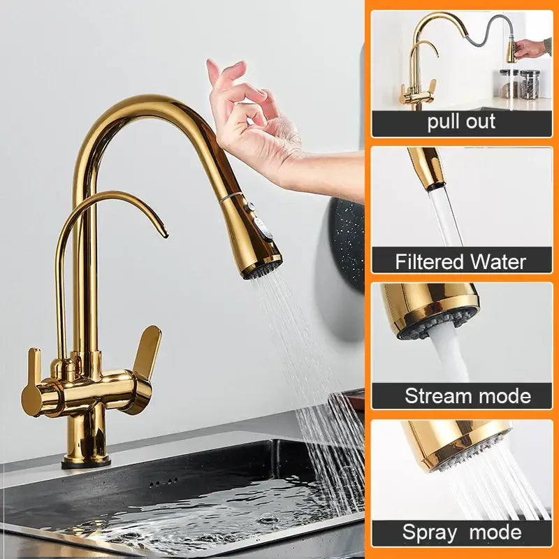 Matte black touch sensor kitchen faucet with pull down sprayer