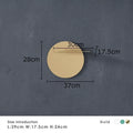 Minimalist beige round metal wall storage shelf for living room