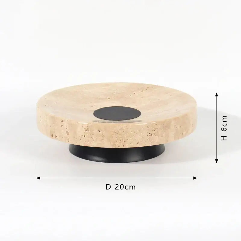 Minimalist beige travertine marble tray dining room serving stand