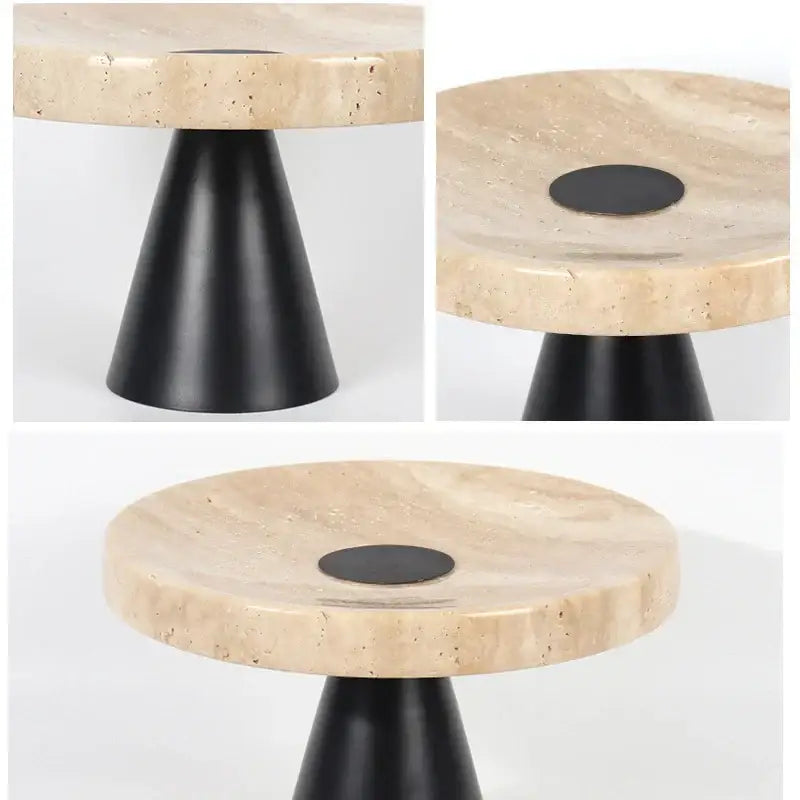 Minimalist beige travertine marble tray dining room serving stand