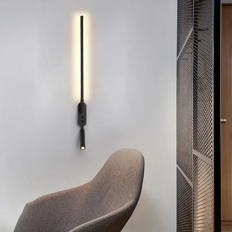 Minimalist black adjustable angle wall lamp bedroom reading sconce