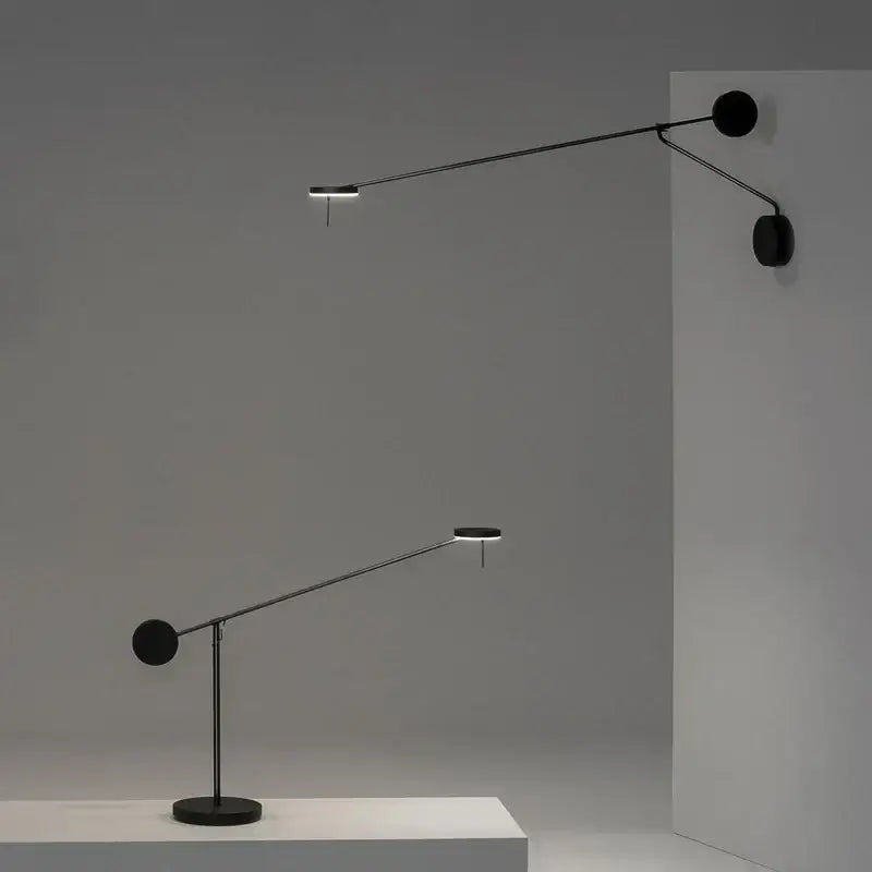 Minimalist black adjustable swing arm wall lamp for bedroom