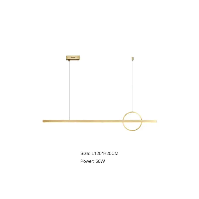 Minimalist black and geometric copper chandelier dining room light