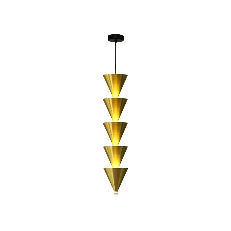 Minimalist black conical pendant light cream bedroom chandelier