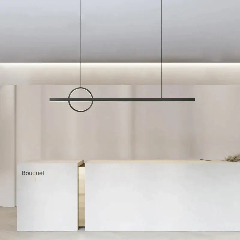 Minimalist black geometric copper chandelier dining room pendant light
