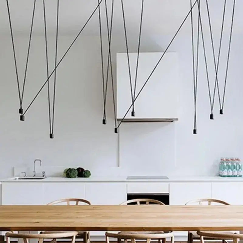 Minimalist black geometric pendant lamp for living room