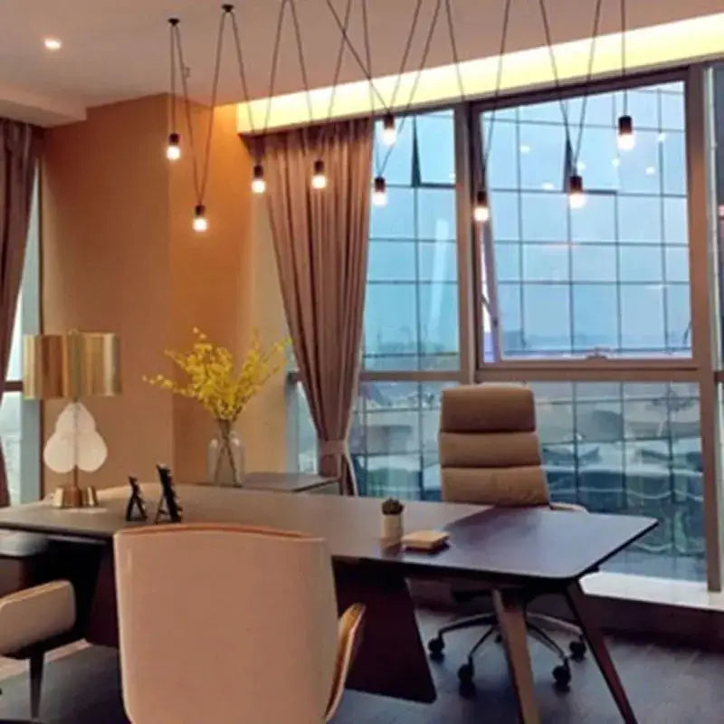 Minimalist black geometric pendant lamp for living room