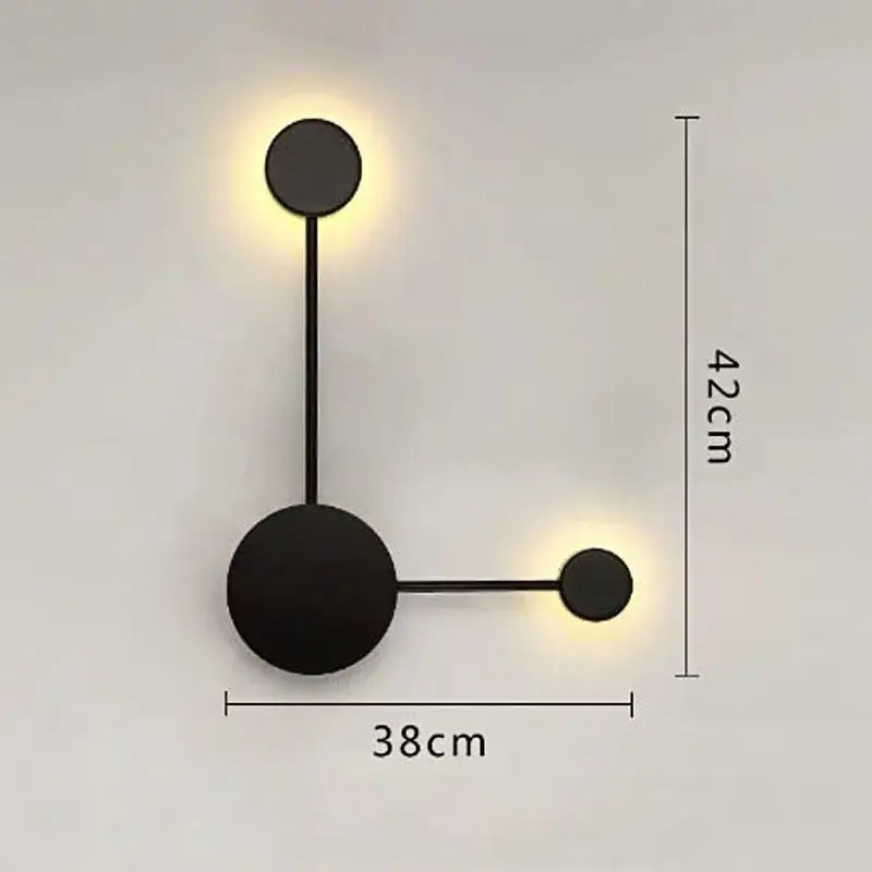 Minimalist black geometry led wall light for living room bedroom
