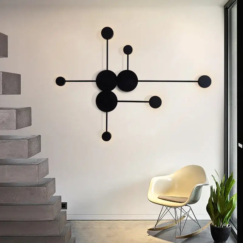Minimalist black geometry led wall light for living room bedroom