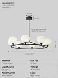 Minimalist black glass lampshade chandelier dining room globe light