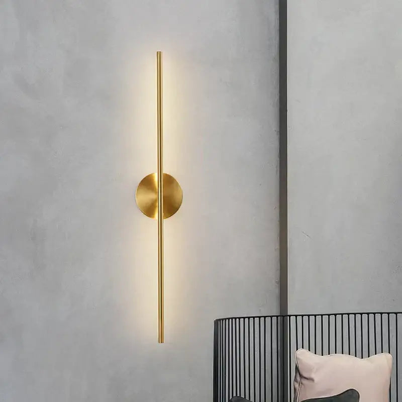 Minimalist black & gold copper wall sconce lamps for bathroom