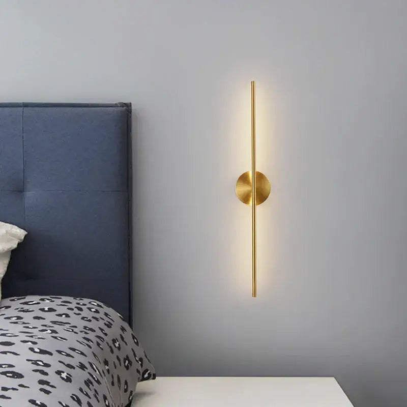 Minimalist black & gold copper wall sconce lamps for bathroom
