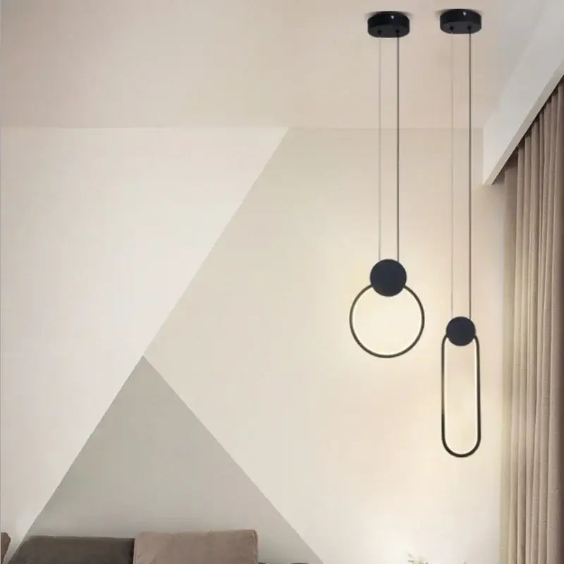 Minimalist black & gold crystal led pendant lights kitchen set of 3