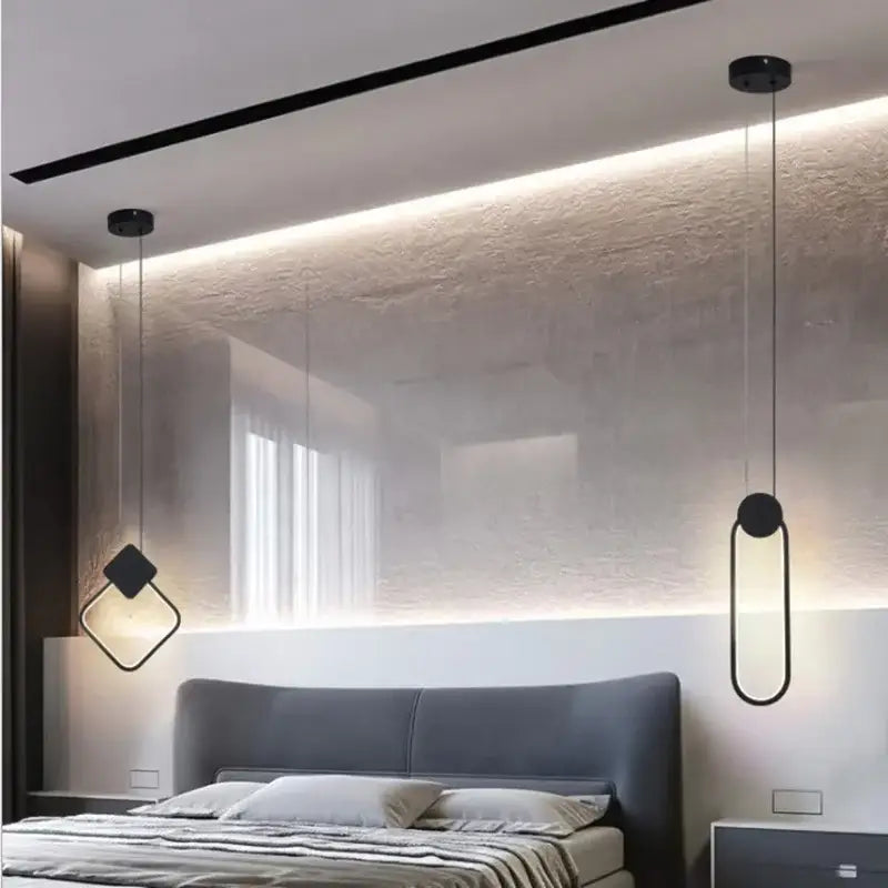 Minimalist black & gold crystal led pendant lights kitchen set of 3