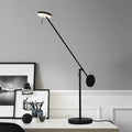 Minimalist black industrial swing arm table lamp for bedroom