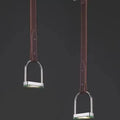 Minimalist black leather belt pendant light living room decor