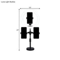 Minimalist black led mirror lamp with phone holders for bedroom