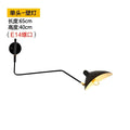Minimalist black two arm wall lamp bedroom swing arm light
