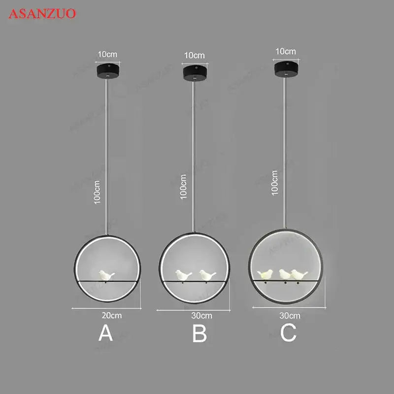 Minimalist black & white decorbites bird chandelier dining room light