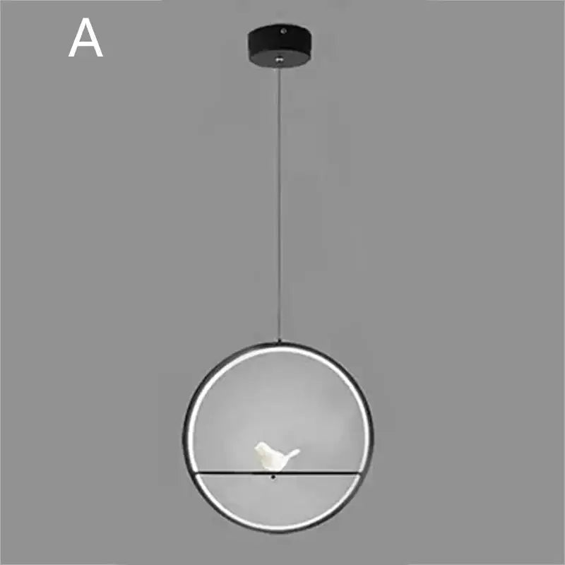 Minimalist black & white decorbites bird chandelier dining room light