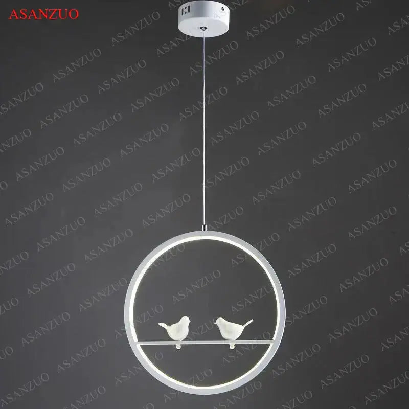 Minimalist black & white decorbites bird chandelier dining room light