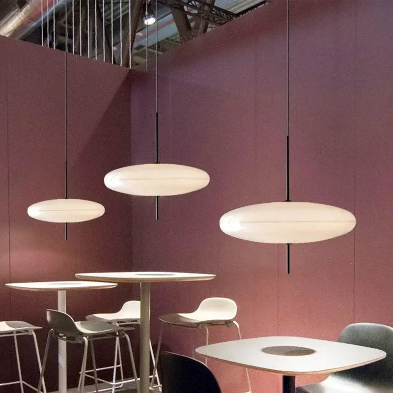 Minimalist black & white designer pendant light for dining room
