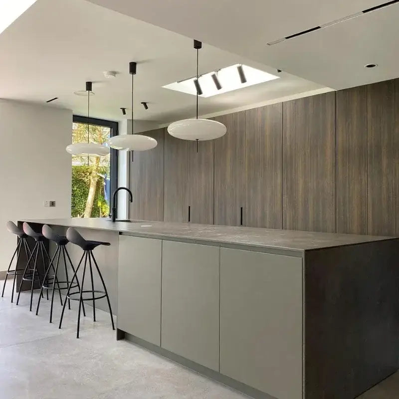 Minimalist black & white designer pendant light for dining room