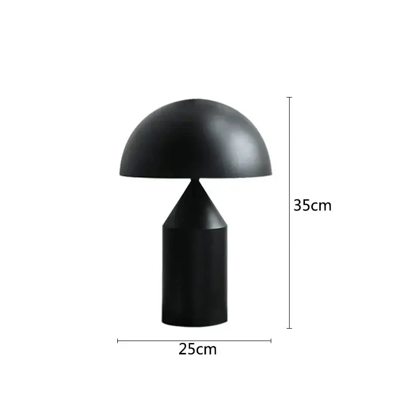 Minimalist black & white iron mushroom table lamp bedroom lighting