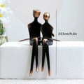 Minimalist bronze & black resin couple sculptures bedroom decor
