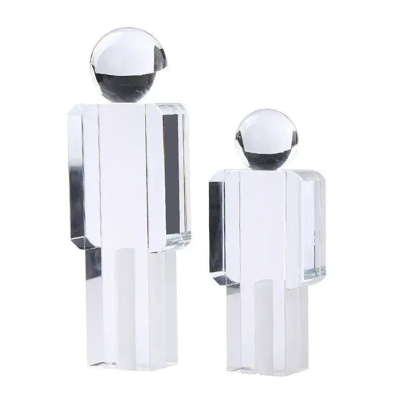 Minimalist chrome decorbites crystal man statue living room figurine