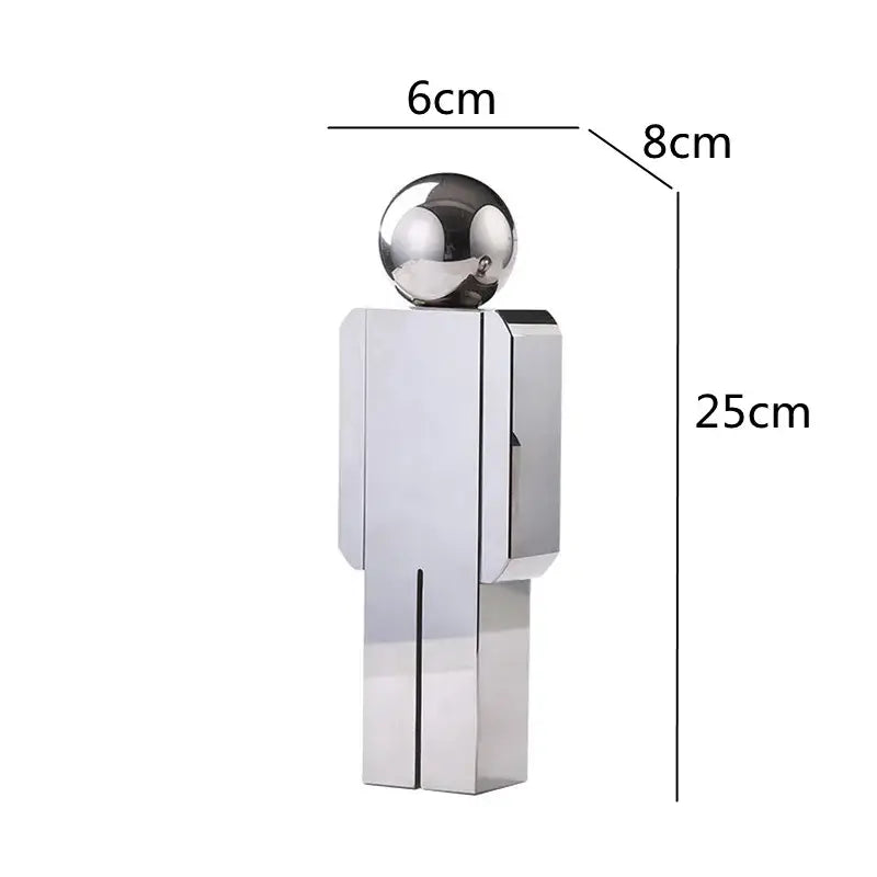Minimalist chrome decorbites crystal man statue living room figurine