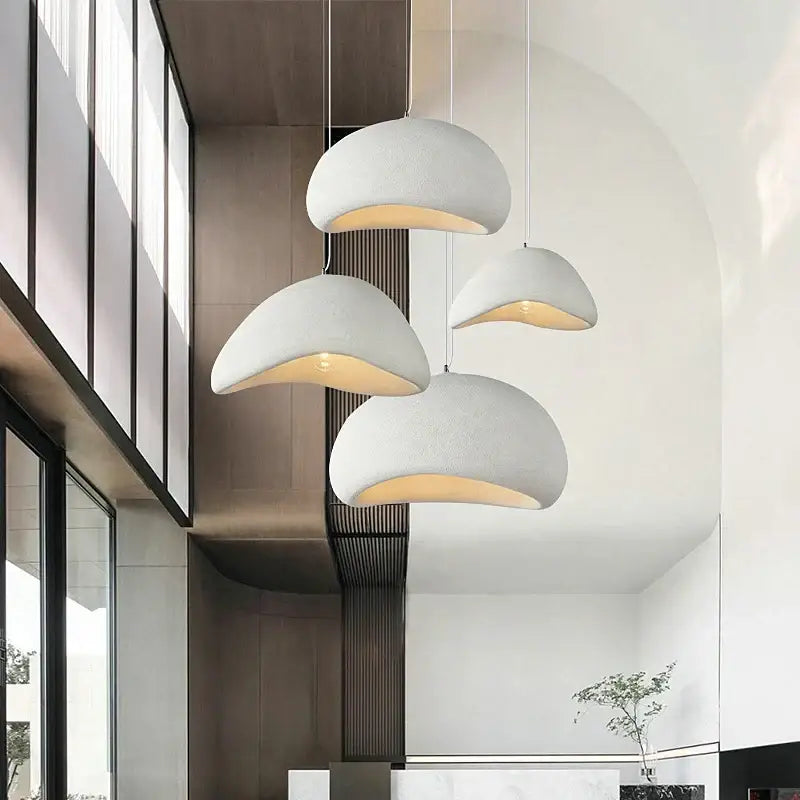 Minimalist concrete cobblestone pendant lights dining room art deco