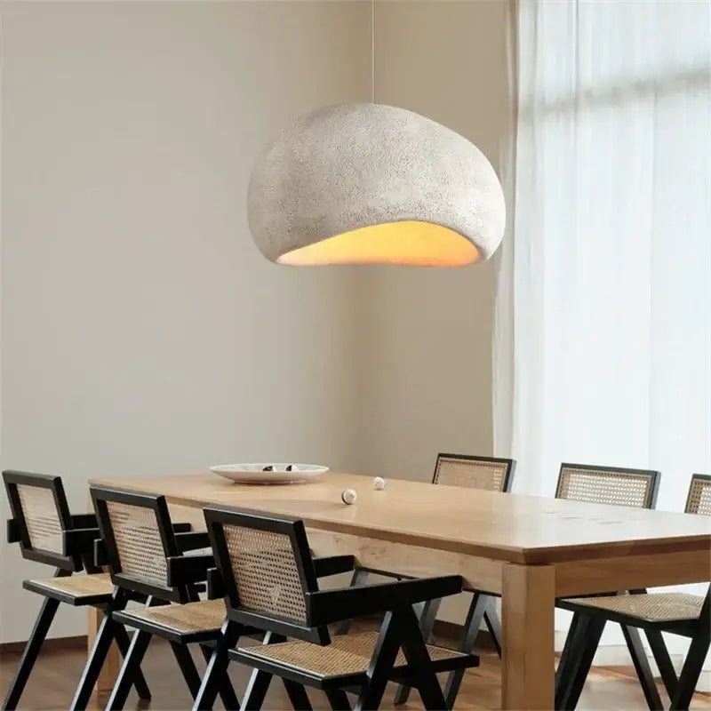 Minimalist concrete cobblestone pendant lights dining room art deco