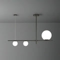 Minimalist cream glass globe island pendant light for dining room
