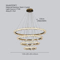 Minimalist crystal gold & black ring chandelier dining room light