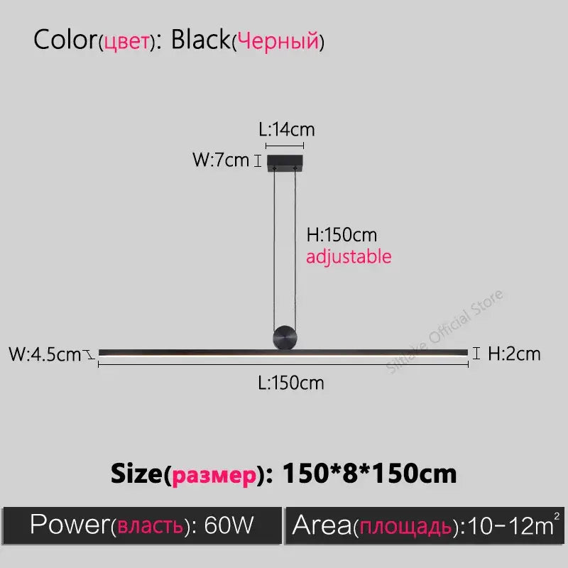 Minimalist decorbites black chandelier dining room pendant light