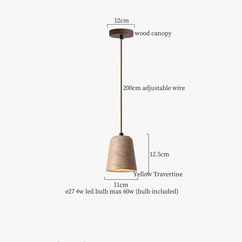 Minimalist decorbites led yellow travertine pendant lamp dining room